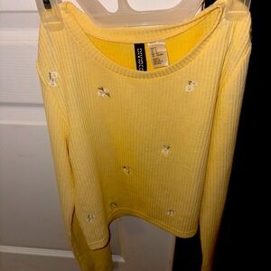 HM Divided Beige Floral Sweater Size S New With Tags